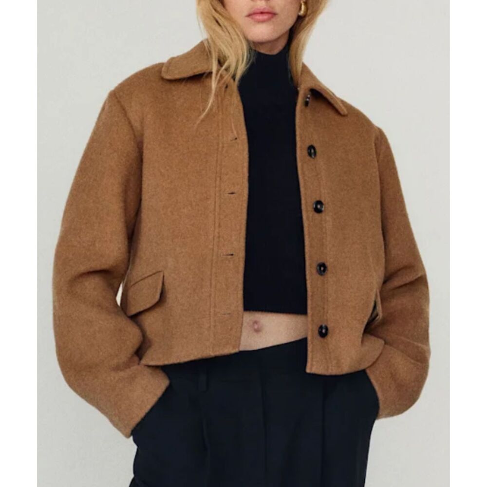 Reformation Warren Manteco Recycled Wool Jacket Size Large NWT